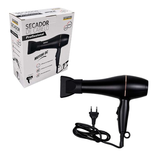 Secador de cabelo profissional 220v e 1800w preto (v)