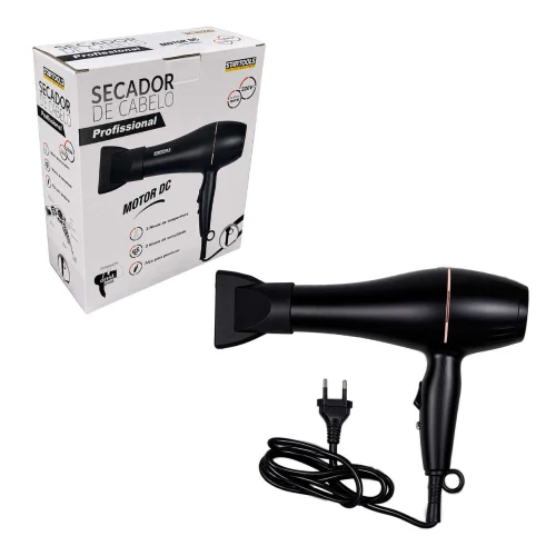 Secador de cabelo profissional 220v e 1800w preto (v)