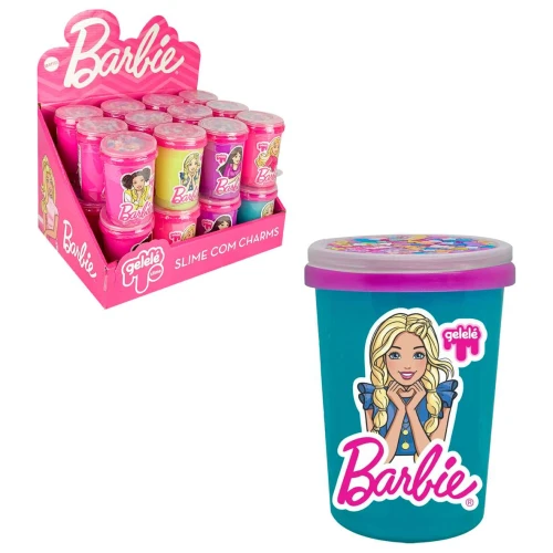 Slime pote 480g Barbie com glitter sortidas Doce Brinquedo