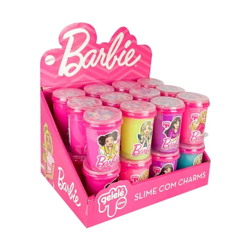 Slime pote 480g Barbie com glitter sortidas Doce Brinquedo