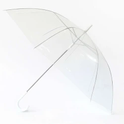 Sombrinha grande cabo curvo plástico cristal f1287