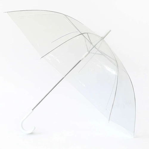 Sombrinha grande cabo curvo plástico cristal f1287 Sombrinha grande cabo curvo plástico cristal f1287