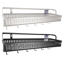 Suporte de metal multiuso com 06 ganchos 43,5cm sortidos