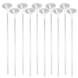 Suporte para balão plástico vareta incolor com 10 unidades