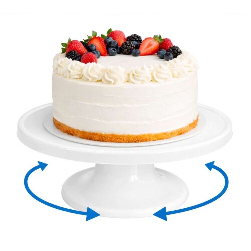 Suporte para bolo plástica redonda com pedestal giratória 26cm Masssari