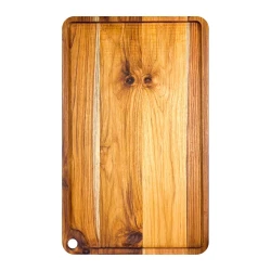 Tábua para carne de madeira de lei com rebaixo 30x50cm