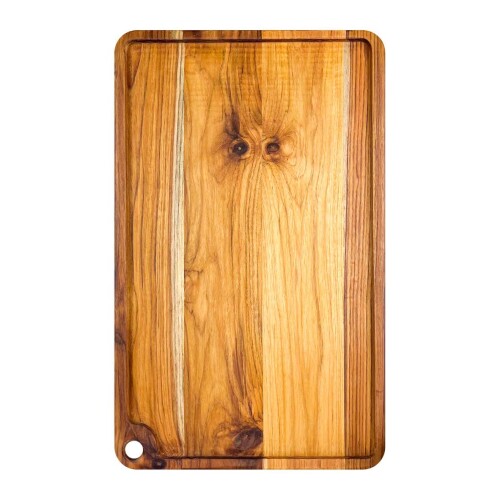 Tábua para carne de madeira de lei com rebaixo 30x50cm