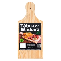 Tábua para carne madeira com cabo 16x35cm Alves