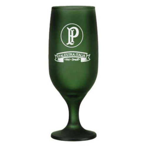 Taça de vidro floripa para chopp 300ml verde Palmeiras allmix