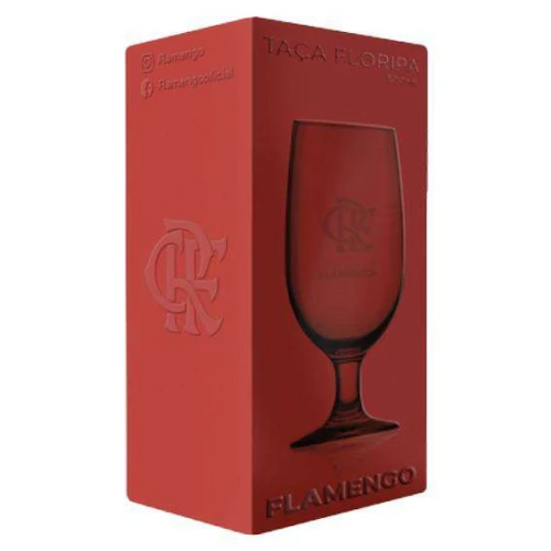 Taça de vidro floripa para chopp 300ml vermelha Flamengo allmix