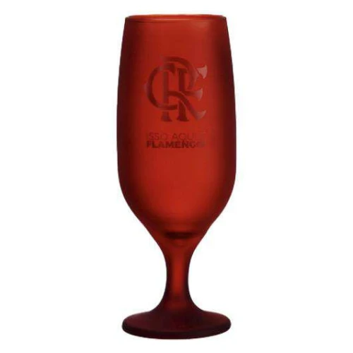 Taça de vidro floripa para chopp 300ml vermelha Flamengo allmix