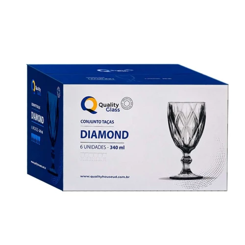 Taça vidro diamond 340ml transparente Taça vidro diamond 340ml transparente