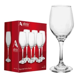 Taça vidro vinho roma 330ml com 6 unidades