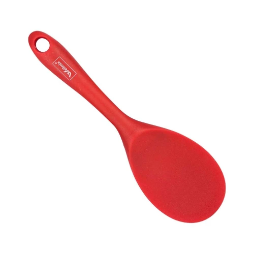 Talher colher de silicone vermelho cabo curto 22,5cm Wellmix