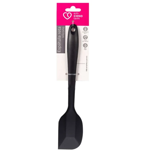 Talher espatula de silicone reta 26,7cm preta