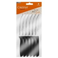 Talher faca com cabo plástico preto com 06 unidades Bali Caerus