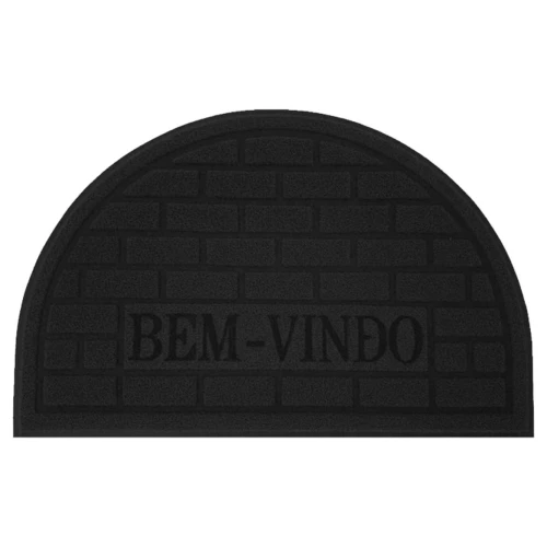 Tapete capacho meia lua emborrachado 58x38cm