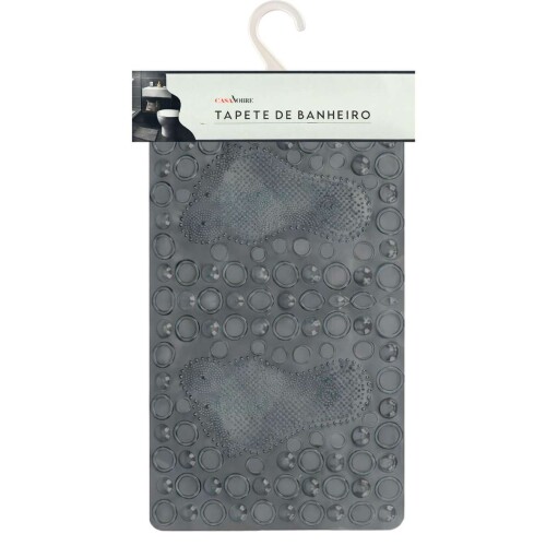 Tapete para banheiro silicone pezinho 33x63cm