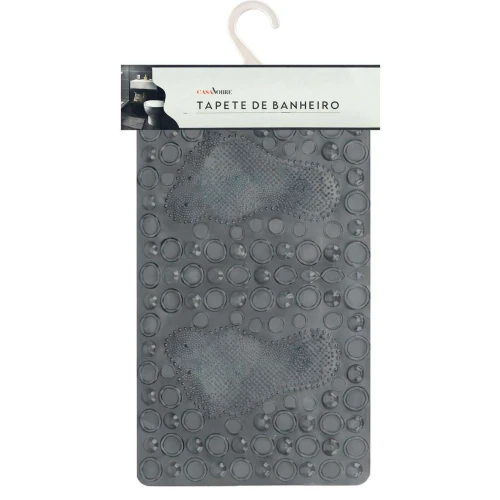 Tapete para banheiro silicone pezinho 33x63cm