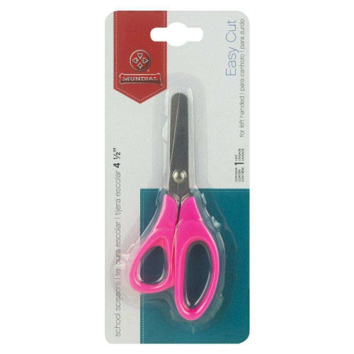 Tesoura escolar mundial para canhoto colorida 11cm
