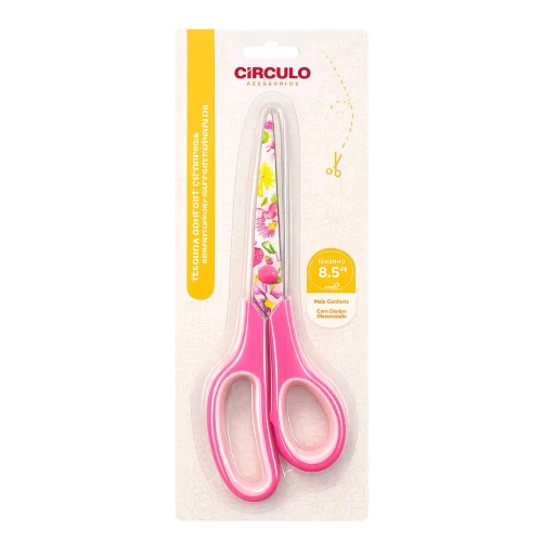 Tesoura multiuso comfort 8,50 21,5cm Rosa estampada Tesoura multiuso comfort 8,50 21,5cm Rosa estampada