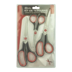 Tesoura multiuso inox kit com 3 unidades