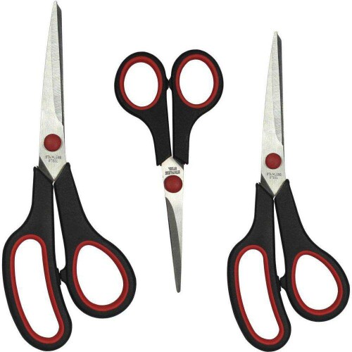 Tesoura multiuso inox kit com 3 unidades