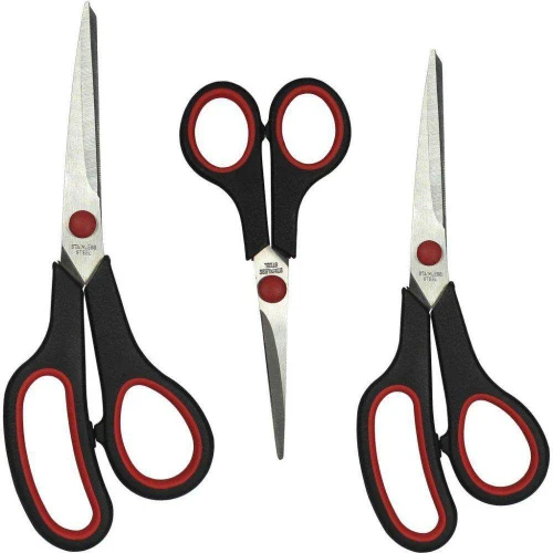 Tesoura multiuso inox kit com 3 unidades