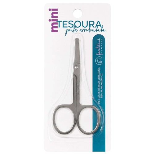 Tesoura para unha ponta arredondada 09cm de metal Tesoura para unha ponta arredondada 09cm de metal