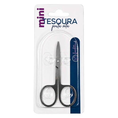 Tesoura para unha ponta reta 09cm de metal