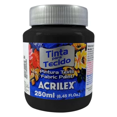 Tinta para tecido preto 520 250ml Acrilex