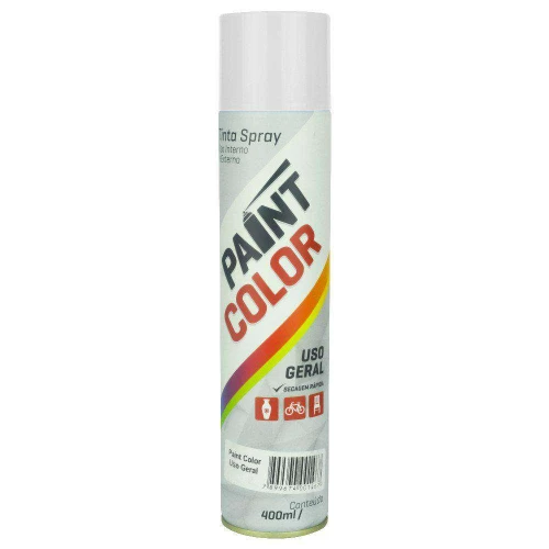 Tinta spray uso geral 400ml branco brilhante Paintcolor