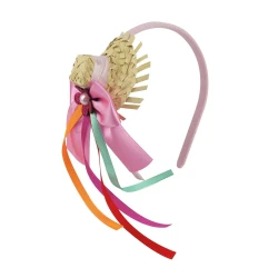 Tiara junina mini chapéu de palha com laço sortido