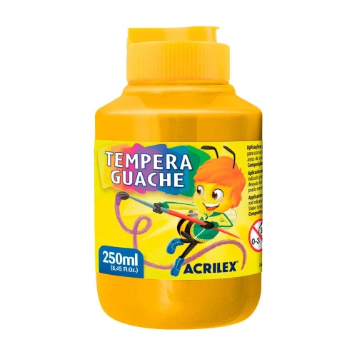 Tinta guache 250ml amarela Acrilex