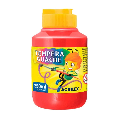 Tinta guache 250ml vermelho Acrilex