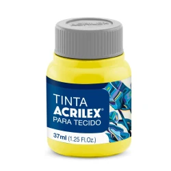 Tinta para tecido amarelo limão 504 37ml Acrilex