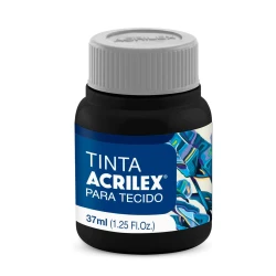 Tinta para tecido preta 520 37ml Acrilex