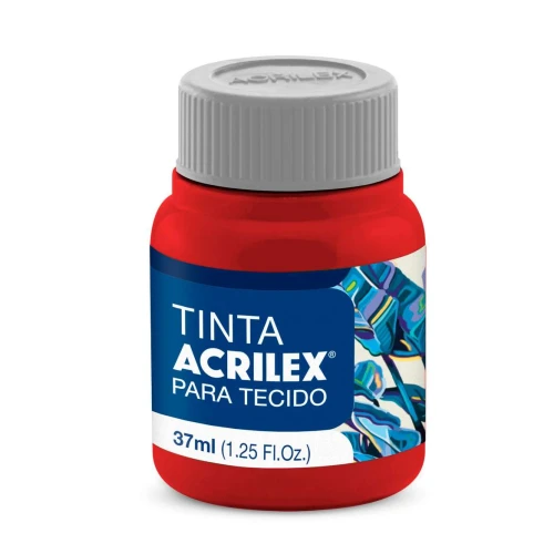 Tinta para tecido vermelho fogo 507 37ml Acrilex