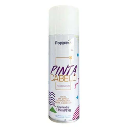 Tinta spray para cabelo 135ml branco Popper