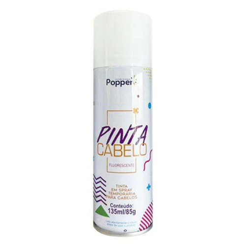 Tinta spray para cabelo 135ml branco Popper