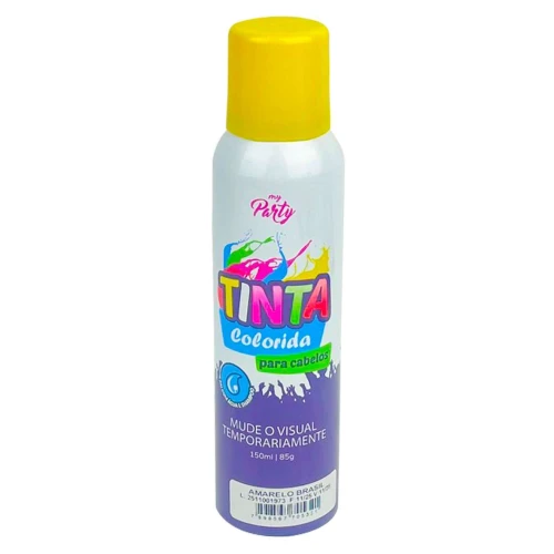 Tinta spray para cabelo 150ml amarelo Brasil