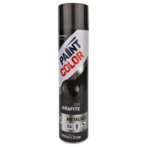 Tinta spray uso geral 350ml grafite metálica Paintcolor