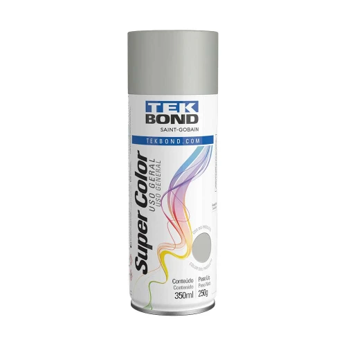 Tinta spray uso geral 350ml prata metalico Tek Bond