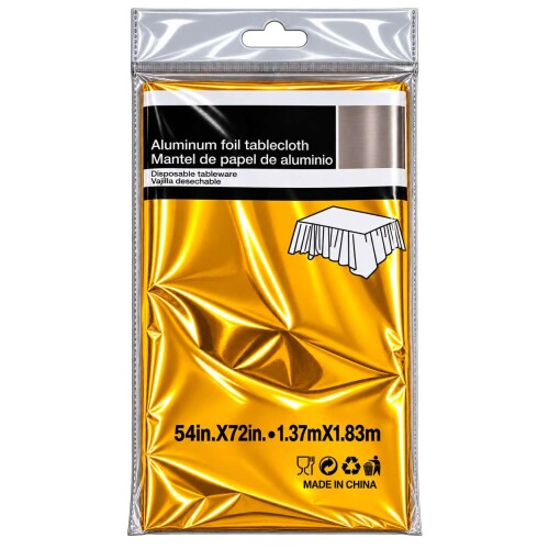 Toalha de mesa metalizada 137x2183cm ouro Toalha de mesa metalizada 137x2183cm ouro