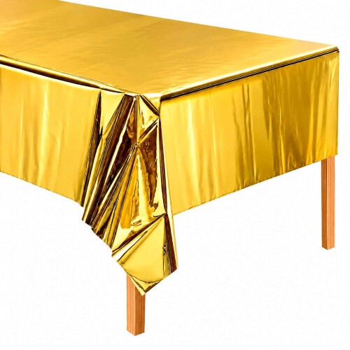 Toalha de mesa metalizada 137x274cm ouro