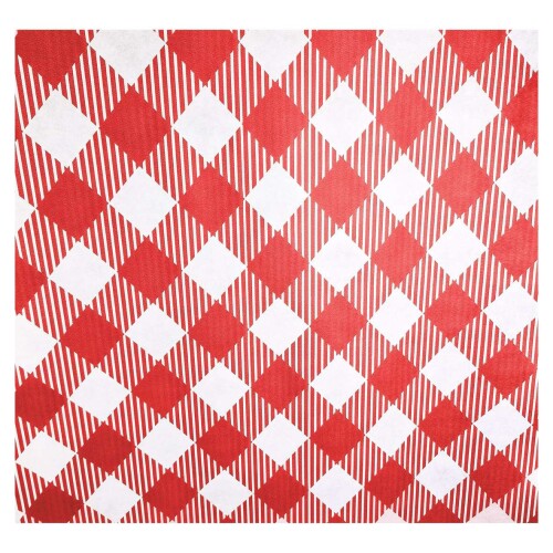 Toalha tnt 40g 1,40mt estampado xadrezão branco e vermelho