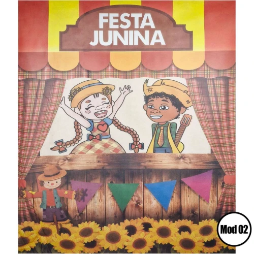 Toalha tnt painel junino 103cm com 01 unidades sortidos