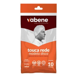 Touca de nylon rede branca com 10 unidades Vabene