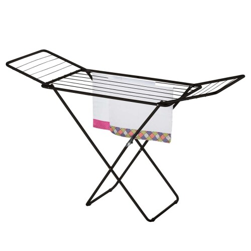 Varal de chão aço abas 16kg 144x49x87cm preto Utimil