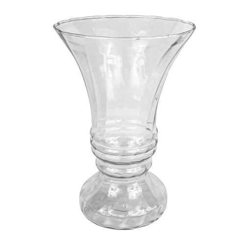Vaso de vidro Gardenia pequeno rigado transparente 24x16cm